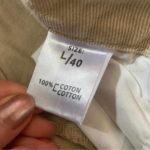 90s Inspired Beige Denim Gold SK Pants Relaxed Fit Straight Leg Minimalist - Picture 12 of 13